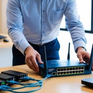 network-engineer-setting-up-router-with-organized-cables-devices_857340-6736